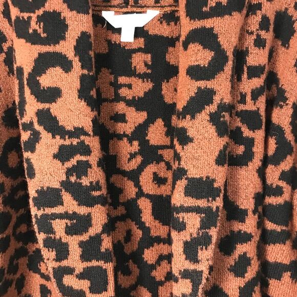 Time and Tru Cheetah Theme V-Neck Long Sleeve Cardigan Sweater M - Picture 6 of 6